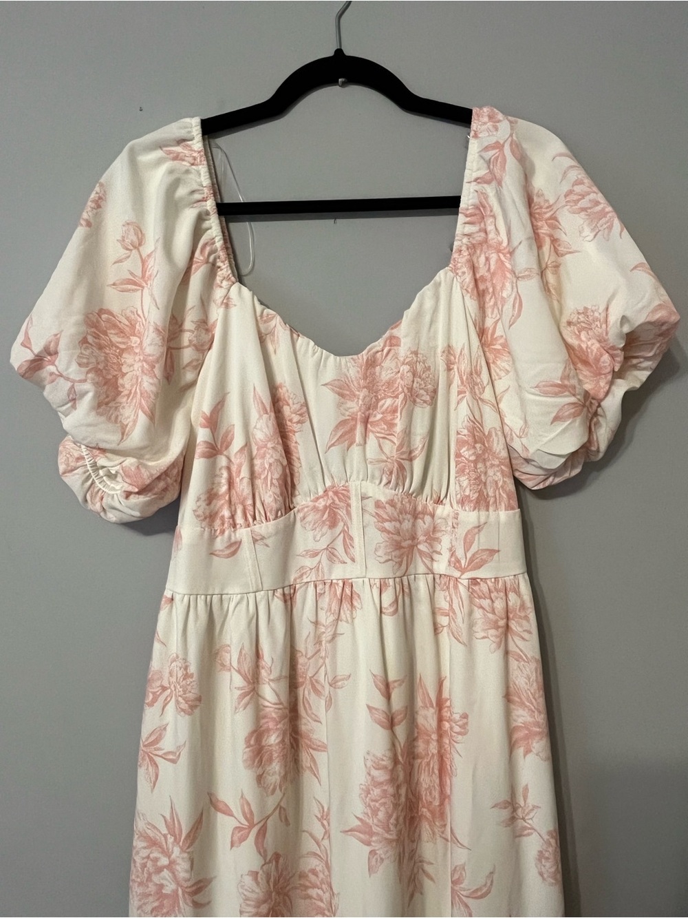 Inspired Hearts Floral Tiered Maxi Dress – White & Pink – Size 1X - Picture 6 of 6